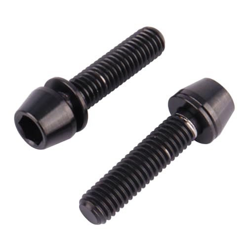 Image of 4Pcs Titanium Bolt M6 x 25mm Allen Hex Bolts with Washers Screw for Bicycle V Brake Hub Fixed (Black)