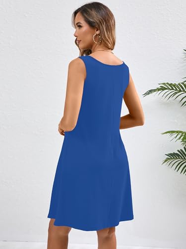 KORSIS Summer Dress for Women Casual T Shirt Tank Dresses Sleeveless Swing Flowy Ladies Beach Vacation Sundress with Pocket 5