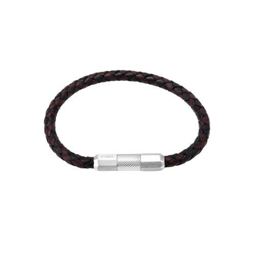 FOSSIL Men Leather or stainless steel adjustable closure bracelet
