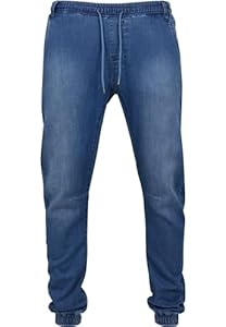 Urban Classics Knitted Denim Joggpants Homme Bas de survêtement Bleu M