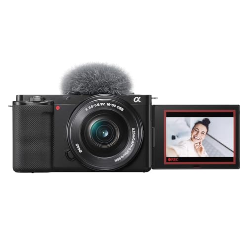 Alpha ZV-E10L 24.2 Mega Pixel Interchangeable-Lens Mirrorless vlog Optical zoom Camera with 16-50mm Lens,for Creators(APS-C Sensor,Advanced Autofocus,Clear Audio,4K Movie Recording)- for Sony