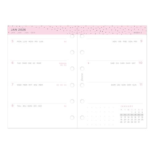Filofax Calendar Diary Refill, Personal/Compact Size, Horizontal Year Planner, White Paper, English, 2025 (C68401-25) : Buy Online At Best Price In KSA - Souq Is Now