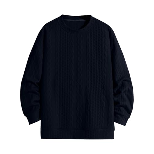 Men's Warm Knit Pullover Sweater Casual Crewneck Fisherman Ribbed Winter Thermal Sweaters Fashion Work Tops, M-3XL