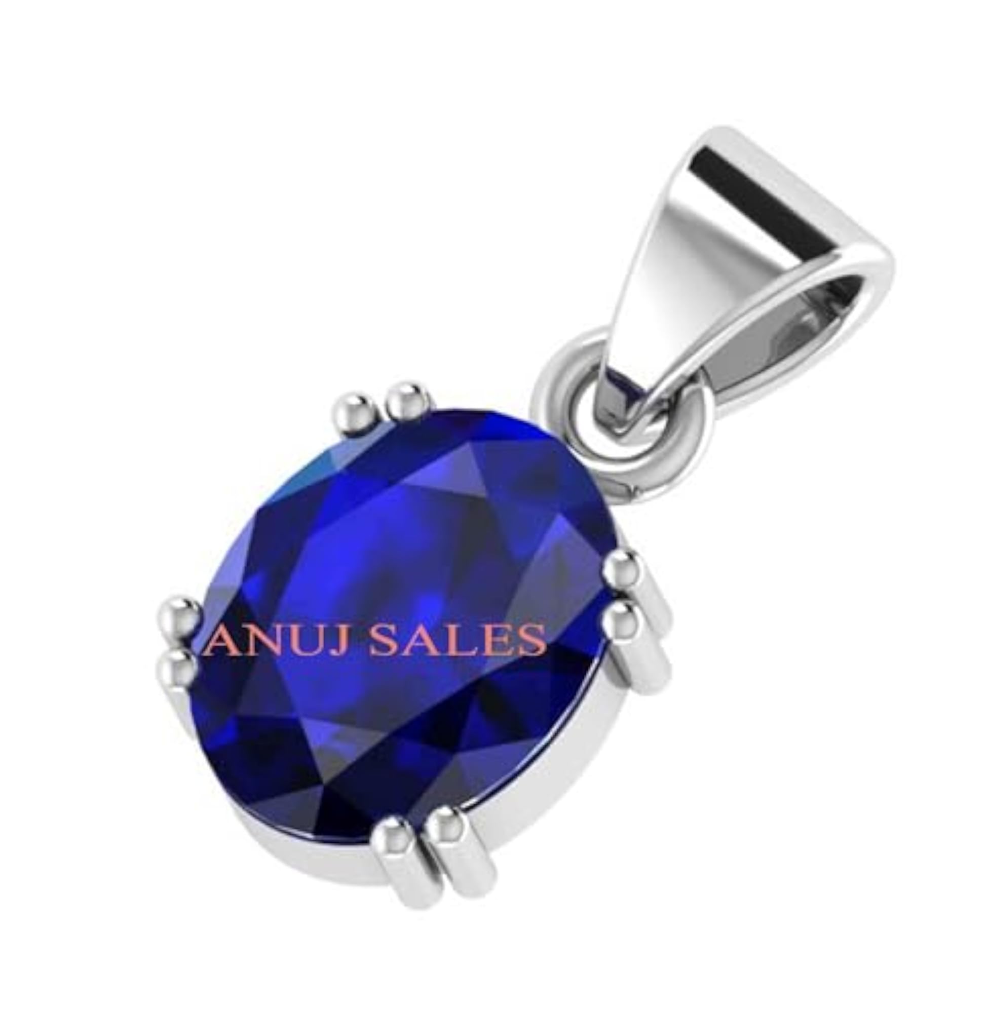 7.25 Ratti Blue Sapphire Silver Locket Pendant