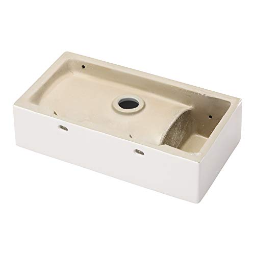 Floating Bathroom Sink Wall Mounted - Lofeyo Modern Bathroom Vessel Sink Corner Mounted White Ceramic Porcelain Mini Small Rectangular Rustic Bath Cloakroom Sink, Right Hand #TOP5