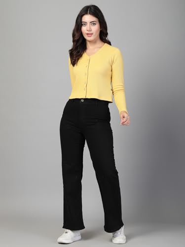 Image of Rigo Casual Wear V Neck Rib Knit Top for Women | Slim Fit Long Sleeves Western Tops for Women