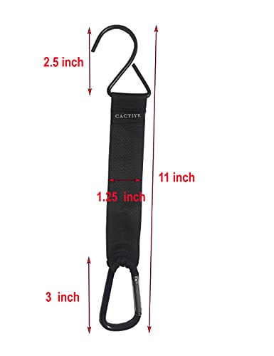 CACTIYE Fence Hooks for Bat Bags and Water Bottle, Keep The Baseball Equipment Clean and Tidy (Black, 4)