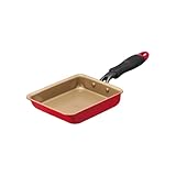 【新モデルは軽くなりました】 エバークック 卵焼き 13×18㎝ IH対応 ガス火対応 【500日保証】 こげつきにくいフライパン PFOA PFOS フリー レッド ドウシシャ
