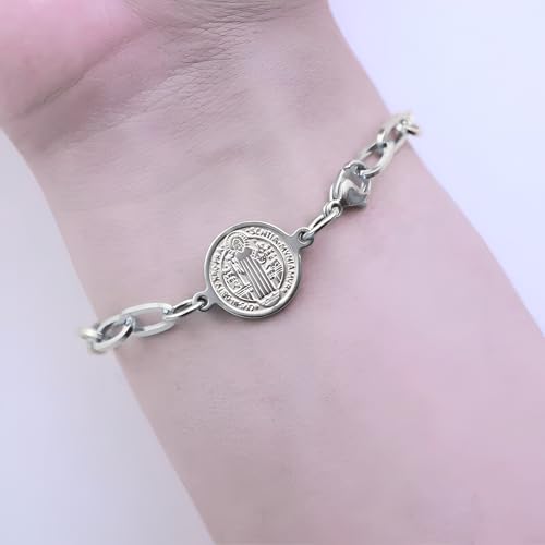 925 Sterling Silver Saint Benedict Bracelet For Men And Women - Rosario De San Benito For Men And Women, Catholic Religion St. Benedict Bracelet, Pulseras De San Benito, Gift For Women And Men3