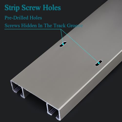 Rails de rideau robustes à double rail de 120cm pour plafond - 7