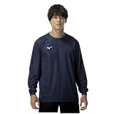 トレーニングウェア 長袖 Tシャツ ナビドライ Uネック 吸汗速乾 インナー 肌着 【Amazon限定モデルあり】 32MAC195 メンズ ドレスネイビー/ホワイト S