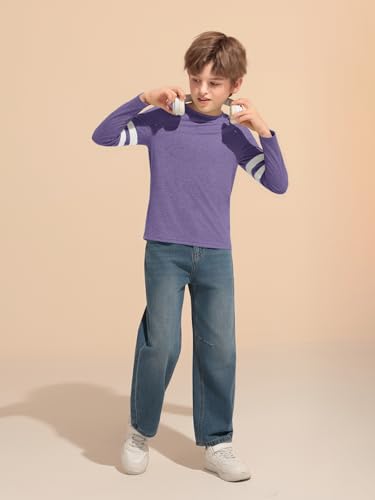 Image of Haloumoning Boys Long Sleeve Shirts Kids Crewneck T Shirts Casual Striped Tops Tees 5-14 Years