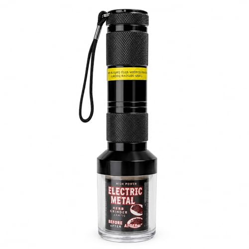 Electric Herb Grinder Spice Herb Grinder Electric Crusher with Sifter Screen to Separate Pollen (Black)