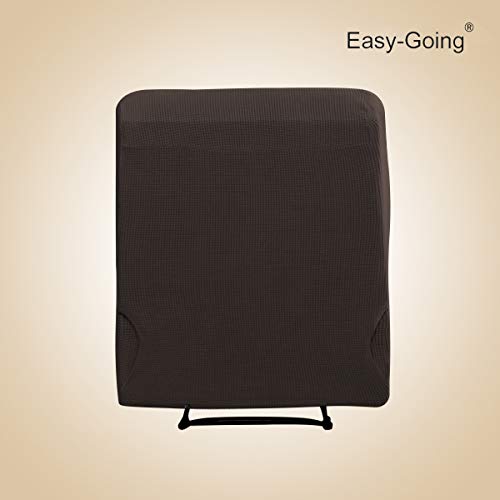 Easy-Going Recliner Stretch Sofa Slipcover Sofa Cover 4-Pieces Furniture Protector Couch Soft with Elastic Bottom Spandex Jacquard Fabric Small Checks(Recliner,Chocolate) Large - Image 5