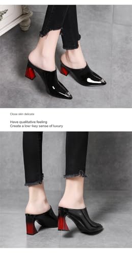 Emo Low Block Heels for Women Pointed Toe Mules Bridal Wedding Parties Beach Cruise Cute Rave Y2K Kawaii Elegant Dressy Fashion Trendy Pumps Work Office Sandals Spring Summer Fall Outdoors4