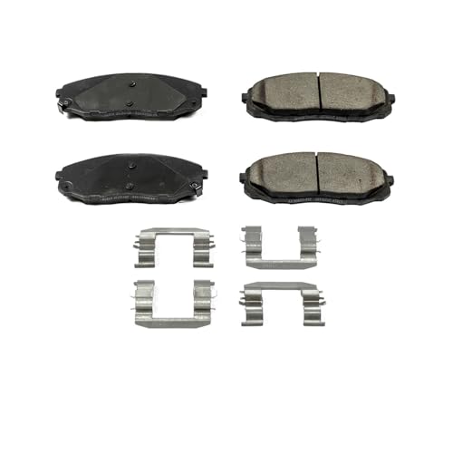 Image of PowerStop Front Brake Pads for Kia Sedona 2015-20 - Z17 Ceramic Brake Pads with Installation Hardware, 17-1814