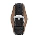 FOSSIL CH2564 Gents Black Leather Cuff Strap Watch with Blue Glass