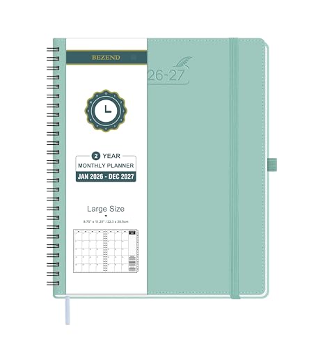 BEZEND Monthly Planner 2026-2027, 2-Year Calendar (8.5"x11") 120GSM Paper