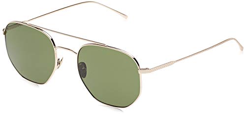 Lacoste L210s Square Sunglasses, Shiny Gold/Solid Green, 54 mm