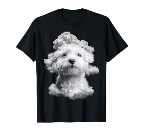 Maltese Dog Graphic Pet Opera d'arte maltese Maglietta