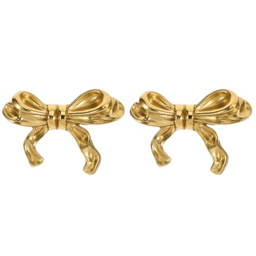 Gadpiparty Lot de 2 poignées vintage pour tiroir et armoire Poignée dorée décorative au design nœud papillon pour meubles tels que les commodes et les armoires