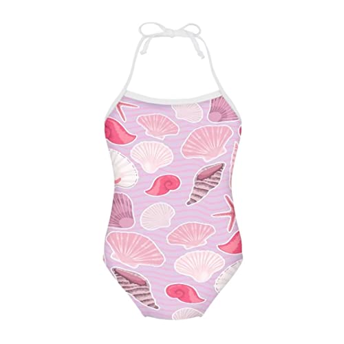 Image of Pinupub Girls Cute Swimsuit One Piece Bathing Suit Sleeveless Halter Neck Swimwear Beachwear