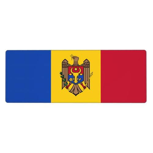 YYHHAOFA Tapis de souris imprimé drapeau de la Moldavie extra large, clavier de jeu antidérapant, version épaisse, 30,5 x 80 cm