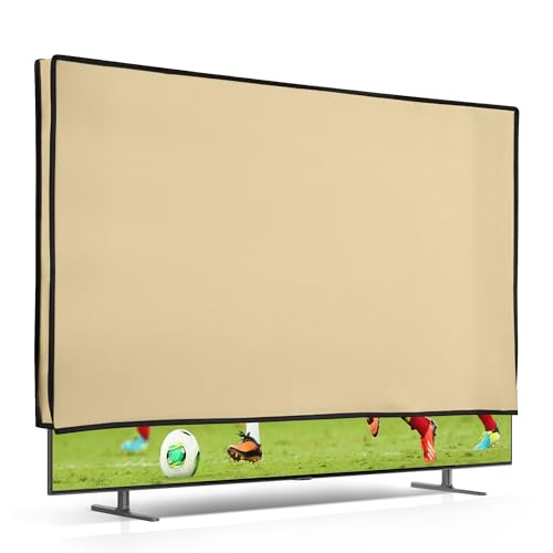 Housse écran TV 65 pouces kwmobile beige pour protection télévision salon