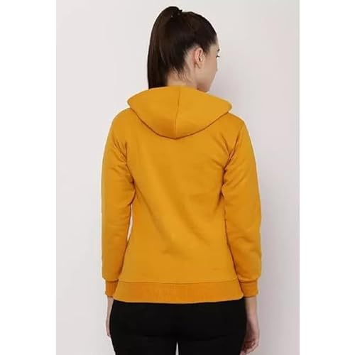 Image of Clotth Theory Women's Cotton Fleece Hooded Neck Sweatshirt | Hoodie Jacket with Kangaroo Pocket