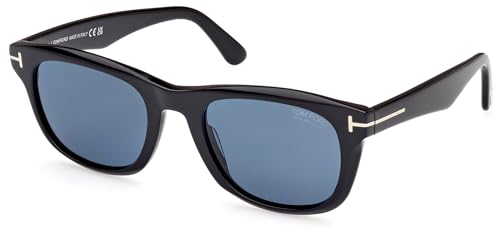 Tom Ford Sunglasses FT 1076 Kendel 01M Shiny Black, Eco, t Logo/Polarized Bl