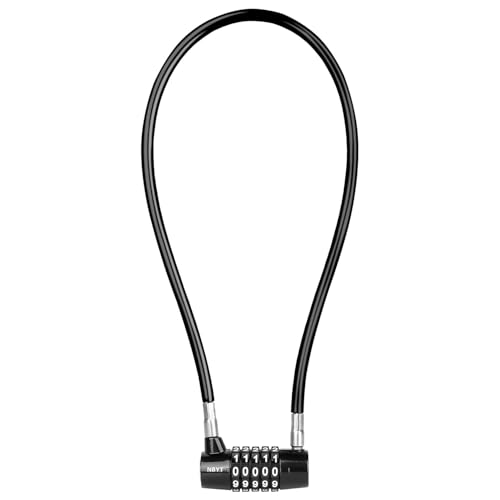 Image of Cable Locks with Combination,Steel Cable Rope Wire 5-Digit Combination Lock with Resettable Code for Bikes, Lockers, File Cabinets, Wardrobes, Small Fences,gate Lock, Pool Padlock.