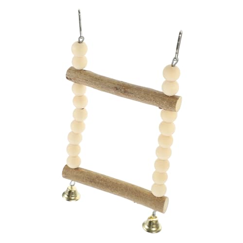 FONDOTIN Wooden Birdcage Swing for Parrots Multi Functional Chewing Biting Activity Perch Safe Stable Design for Birds Engaging Cage Decor for Parakeets Budgies