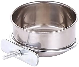 Stainless Steel Hanging Pet Bowls, Dog Crate Food and Water Bowl Metal Coop Cups with Clamp Holder, Detached Dog Cat Cage Kennel Bowl Feeder Dish for Dogs Cats Birds Ferret Rabbit and Small Animals