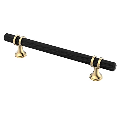 Alzassbg 5" Black and Gold Cabinet Pulls and Handles 10 Pack, AL3087KGPMB