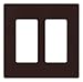 Lutron Claro 2 Gang Decorator Wallplate, CW-2-BR, Brown