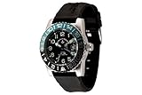  Zeno-Watch Herrenuhr - Airplane Diver Automatic GMT Numbers (Dual Time), Black/Blue - 6349GMT-12-a1-4