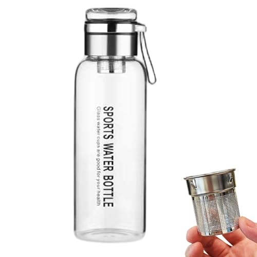 Bouteille d'eau en verre 1200ml avec infuseur à thé nomade