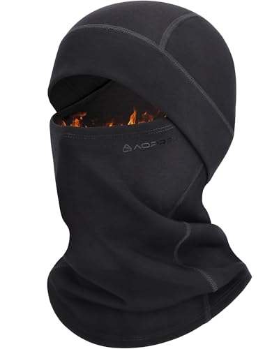 AOPREL Cagoule Balaclava Mélange Modal-Laine Hiver Masque de Ski Cagoule pour Homme Femme Masque de Visage Coupe-Vent Thermique Masque de Ski pour Vélo, Ski, Moto, Noir , taille unique