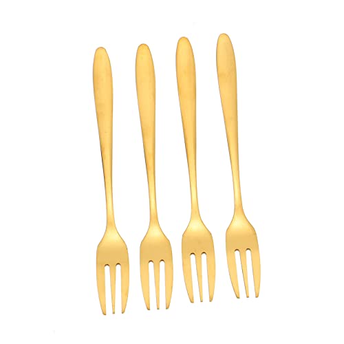 SHOWERORO 4pièces Fourchettes à Fruits Acier Inoxydable Picks Alimentaires à Trois Dents Pour Desserts Et Salades Accessoire De Cuisine Pratique Pour Maison Et Événements