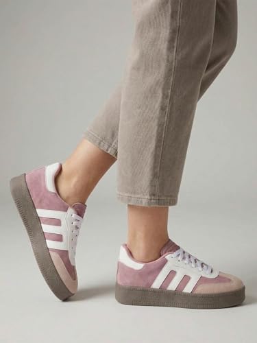 Image of Shoetopia Women's Casual Sneakers || Lace-Up Low-Top Shoes with Cushioned Sole || Trendy Daily Footwear Walking Shoes