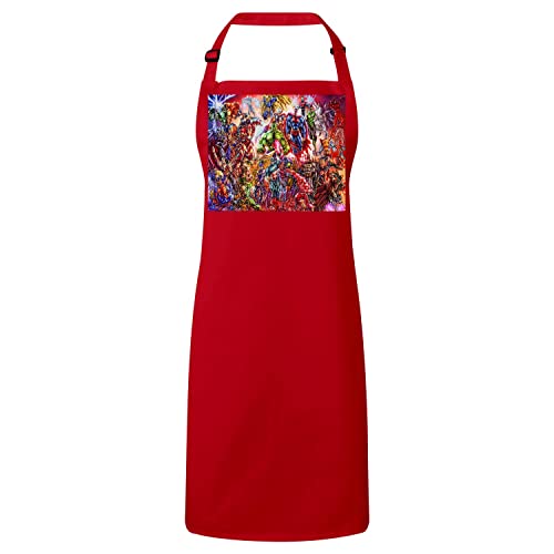 Tablier cuisine premium univers super héros en textile résistant imprimé