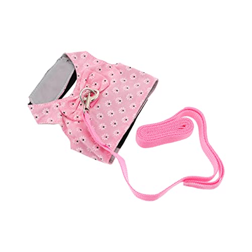 ORFOFE ウサギ 服 子猫 用品 ウサギ 用品 アウトドア ベスト ウサギ コスチューム リード 首輪 キット ウサギ 小型 犬 ハーネス コスチューム ハムスター ペット 小型 動物 おしっこ リード 犬 ケージ ピンク 布