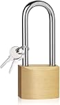 38mm Long Shackle Padlock with Keys High-Security Lock for Outdoor Use Ideal for Shed, Gym, Warehouse, Garage, Garden Gate, and Fence Storage Unit, Toolbox, Trailer