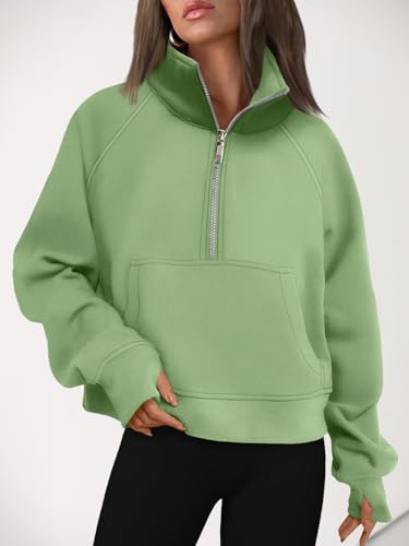 Image of AUTOMET Womens Sweatshirts Half Zip Cropped Pullover Fleece Quarter Zipper Hoodies 2026 Fall Fashion Outfits Clothes