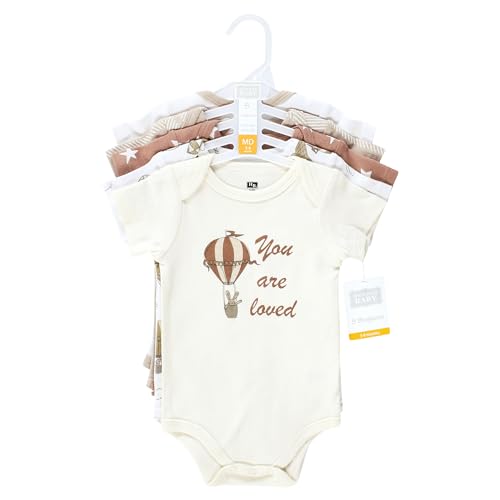 Hudson Baby Unisex Baby Cotton Bodysuits, Hot Air Balloon, 6-9 Months