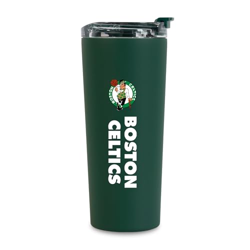 Image of Rico Industries NBA Basketball Boston Celtics Green 24oz Stainless Steel Tumbler with Lid and Dual Functioning Lid