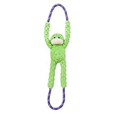 ZippyPaws RopeTugz - Durable Dog Pull Rope Toy, Interactive Tug of War for Large, Medium, & Small Dogs, Squeaky Pet Products to Keep Them Busy, Made with Heavy Duty Climbing Rope - Green Monkey