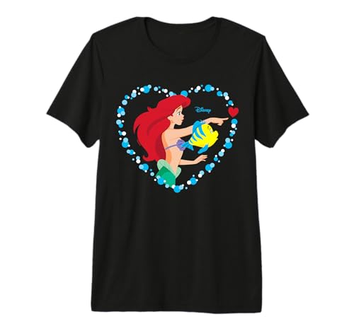 T-shirt Ariel Disney Princess Heart Valentine original pour fille et femme