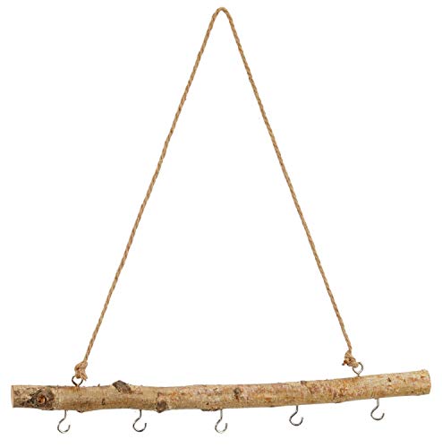 Birkenast mit Haken und Juteschnur zum Hängen 30 cm oder 50 cm - Naturdeko Dekozweig Dekoast Holzdeko Dekoholz Hängedeko Holzmobile (50 cm) Cover