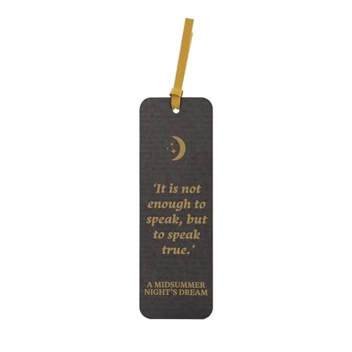 Image of Half Moon Bay | Shakespeare | Midsummer Night's Dream 'Speak True' Paper Bookmark | 7 x 2.3 Inch Green & Gold Place Keeper | Premium Literary Range | Dark Academia Gift for Bookworms & Students